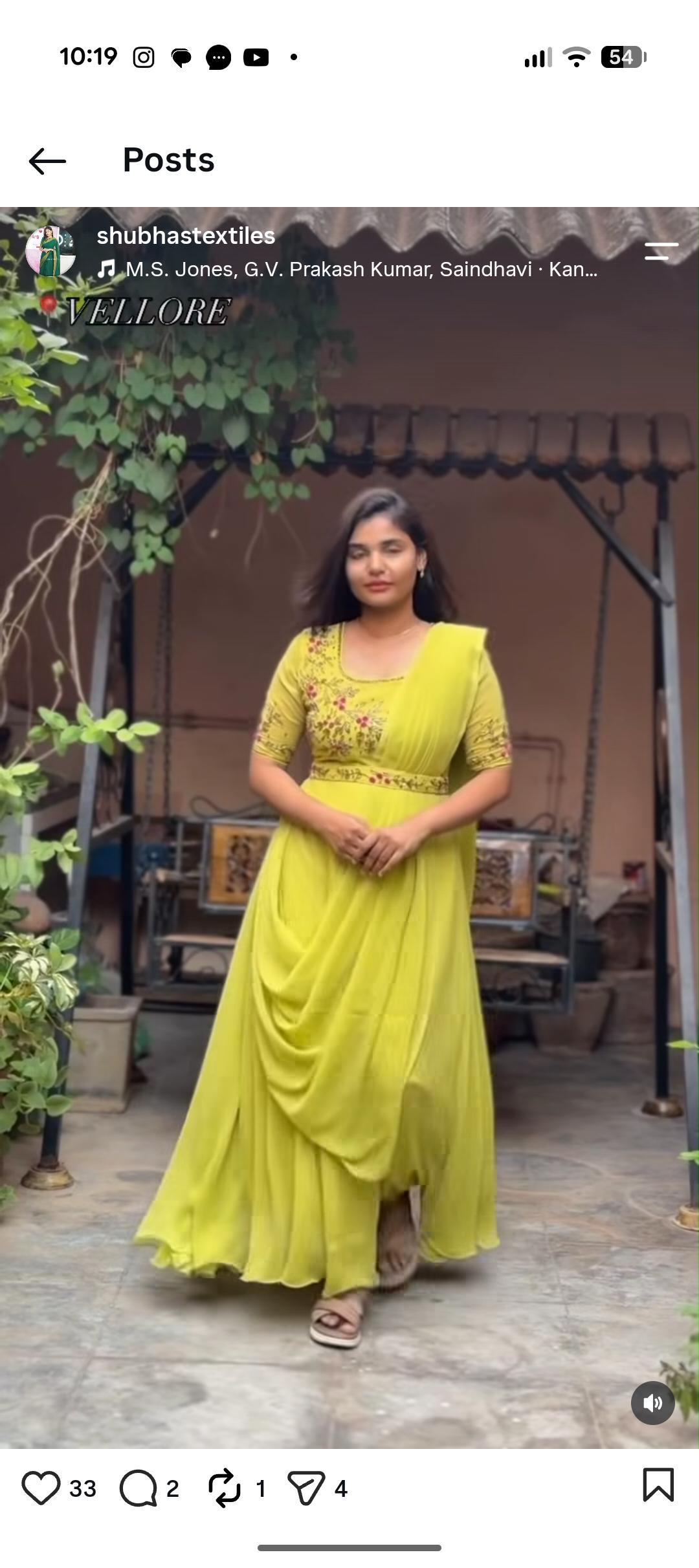 Midnight Blossom Anarkali Set