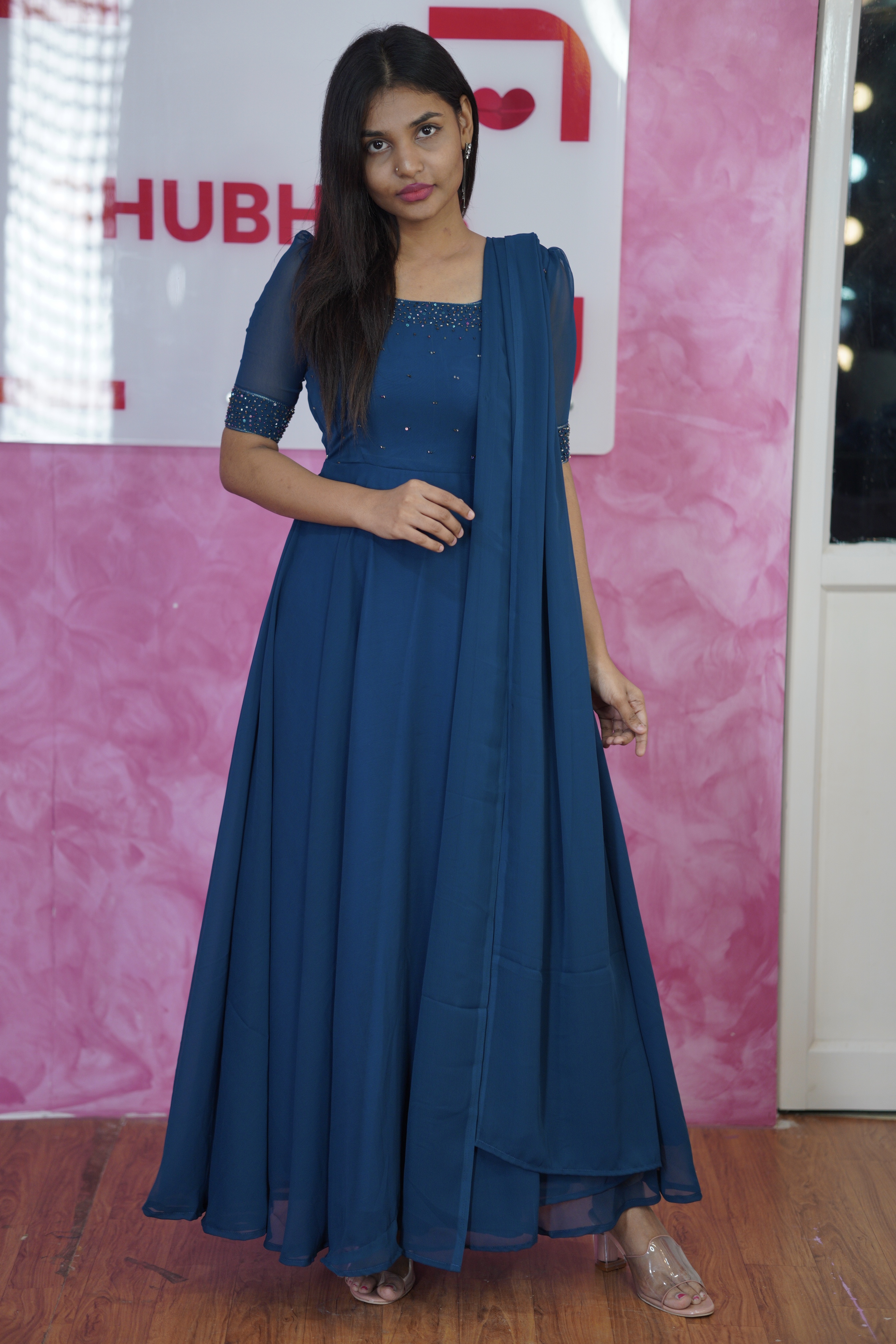 Sprinkle hand embroidery anarkali