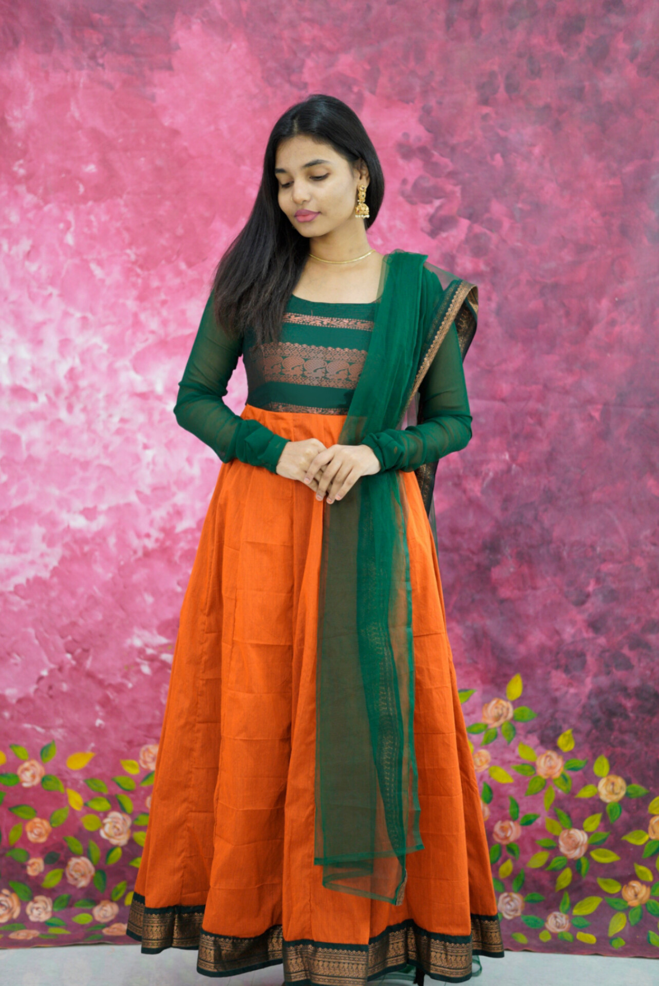Cotton panel anarkali