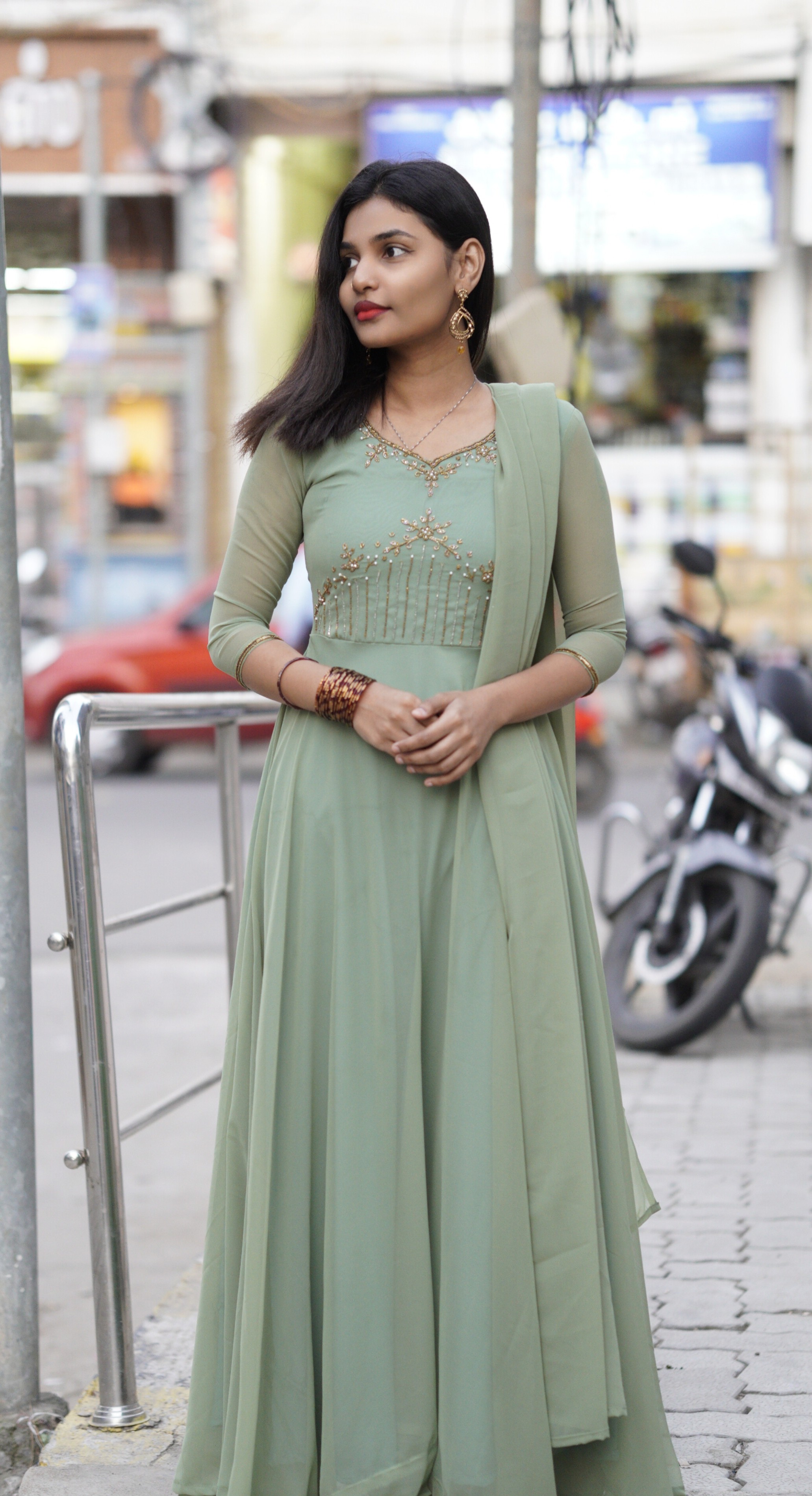 Hand worked anarkali