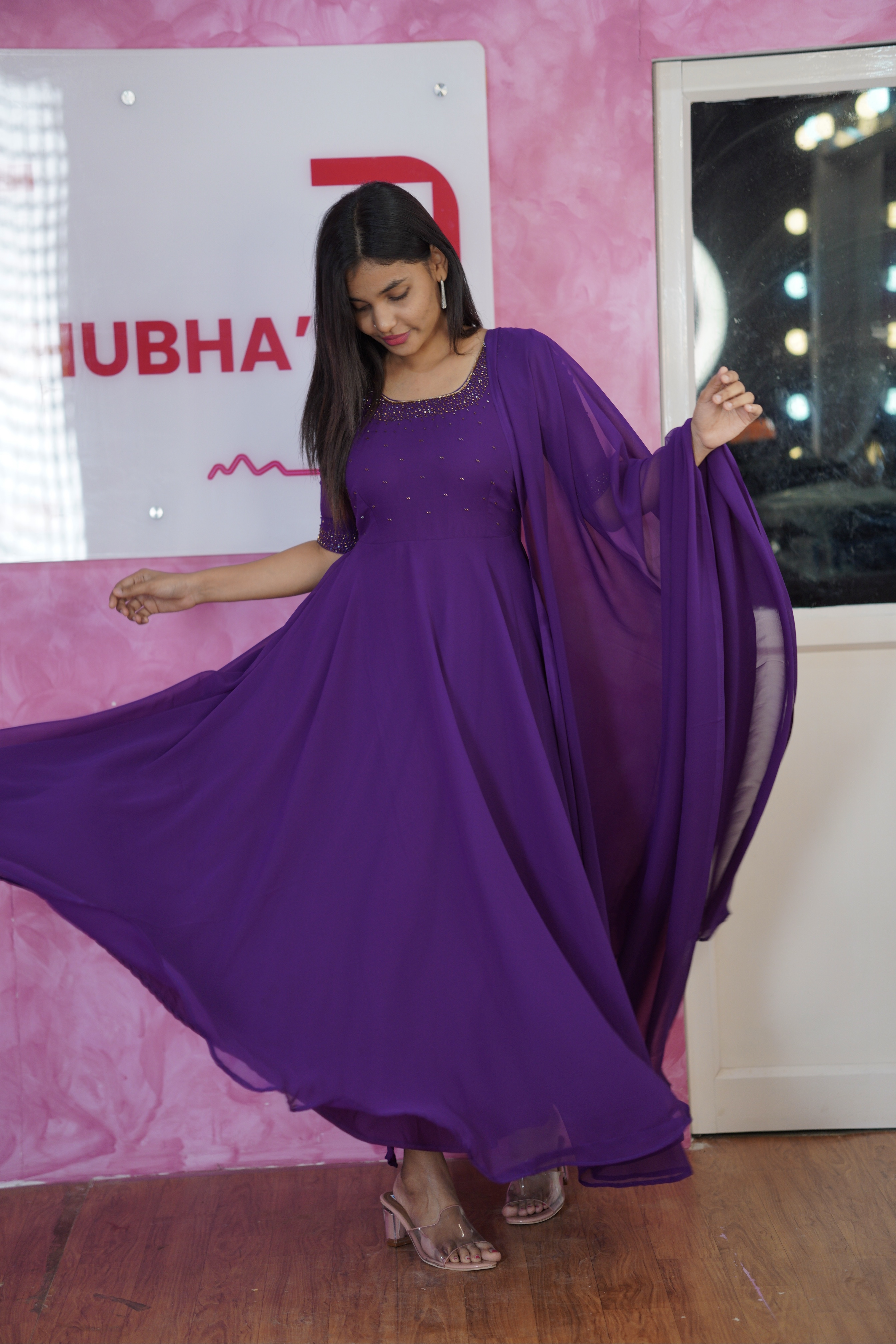 Sprinkle hand embroidery anarkali