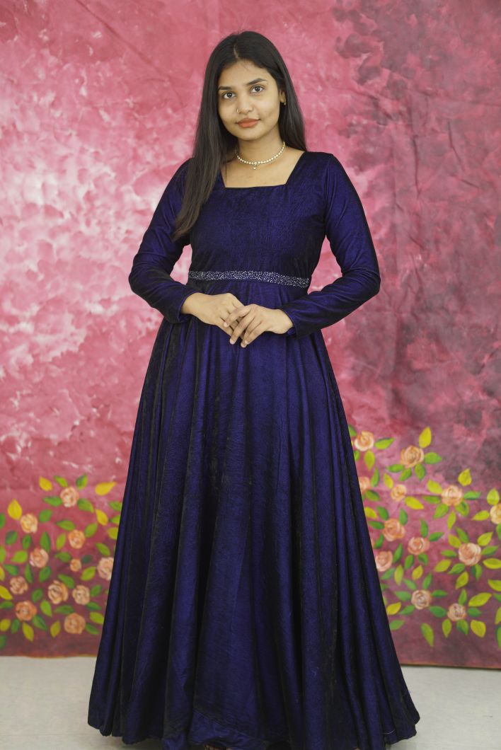 Pure velvet full flaired anarkali