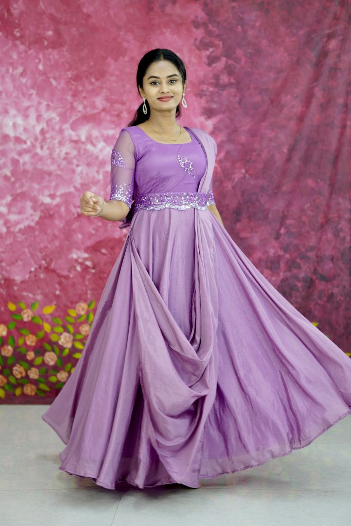 Lilac Grace Drape Gown