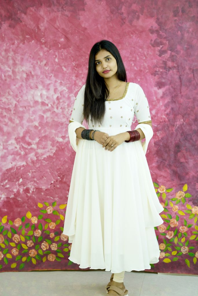 Snow Elegance Anarkali