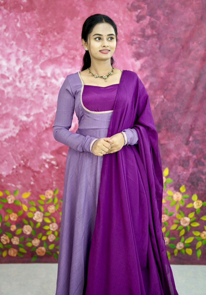 Lavender Aura Drape Gown