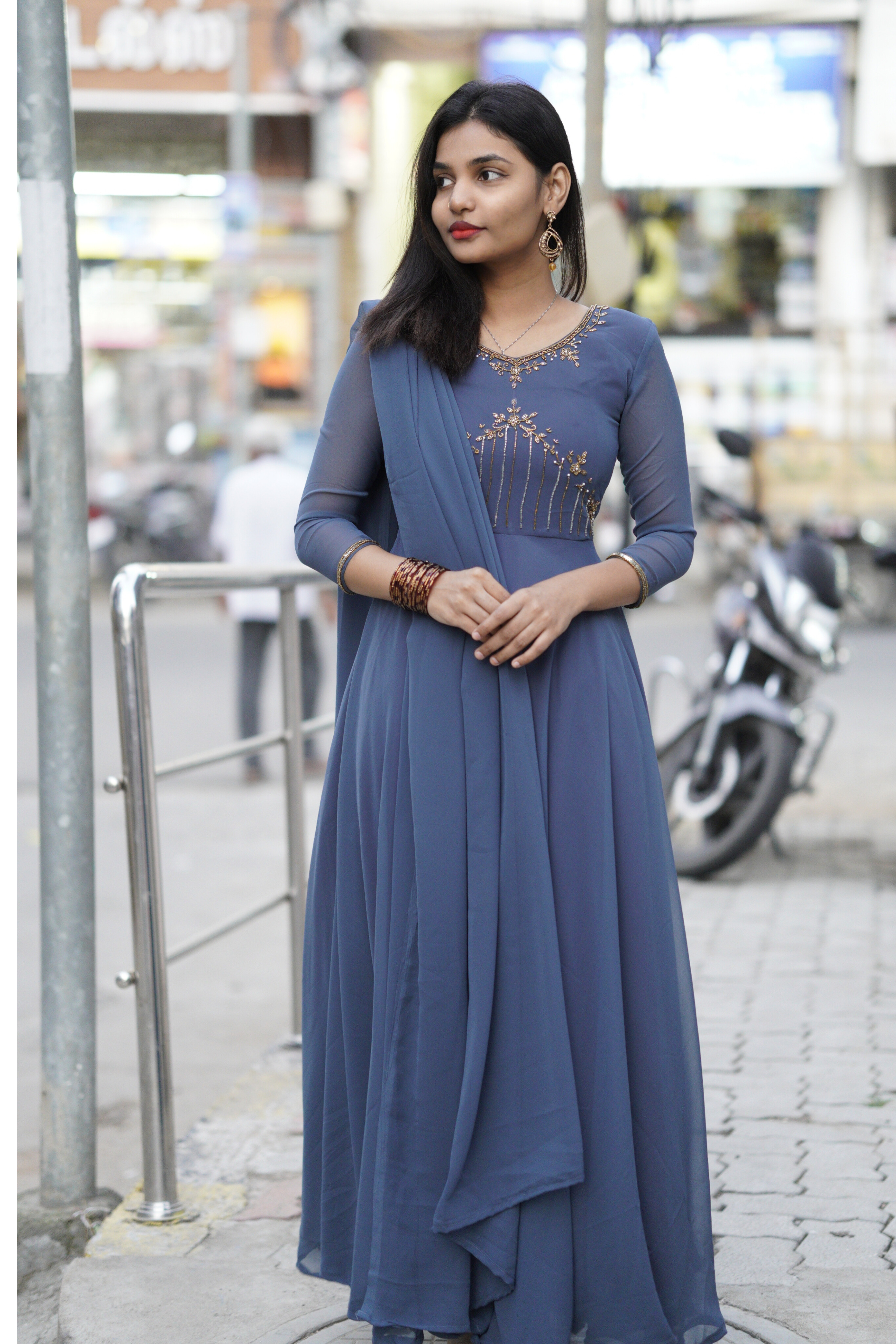 Hand worked anarkali