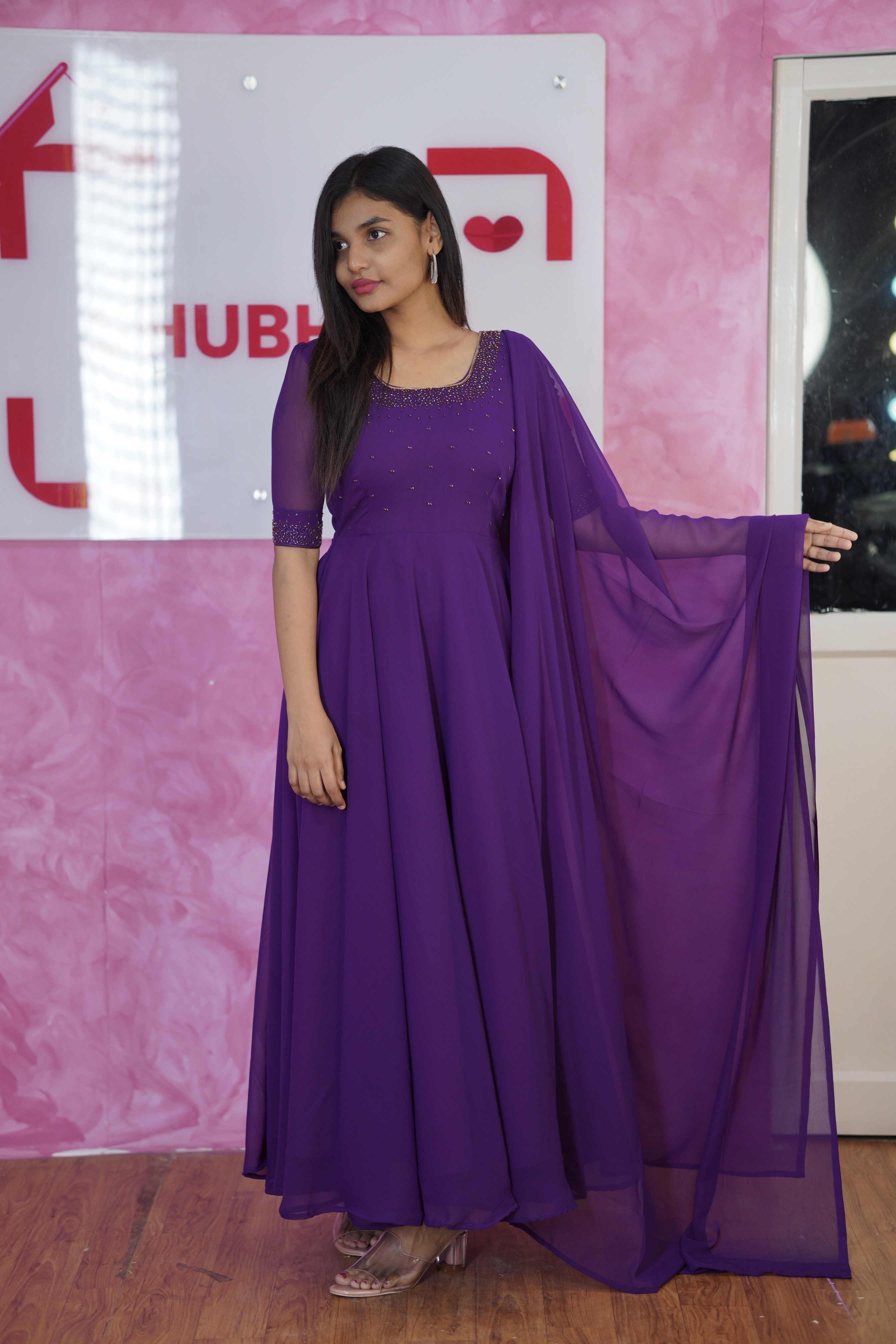 Sprinkle hand embroidery anarkali