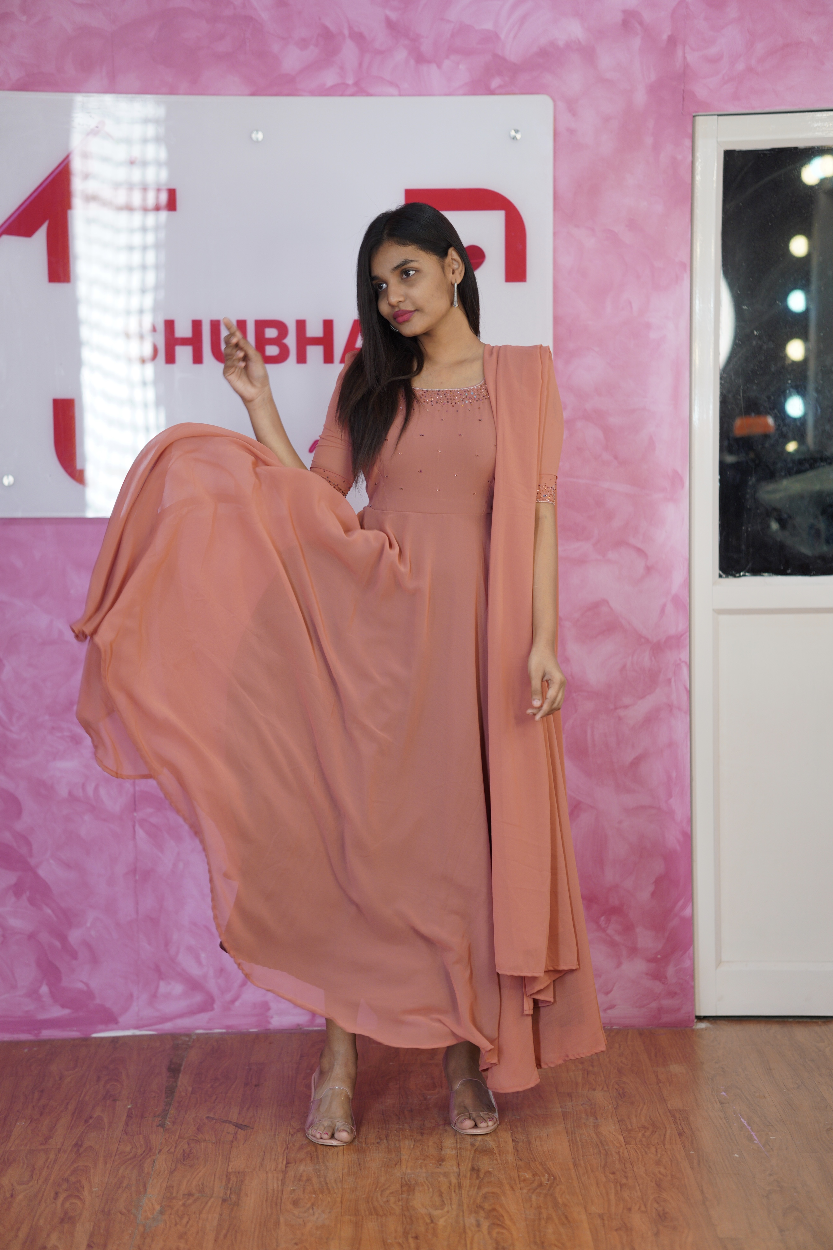 Sprinkle hand embroidery anarkali