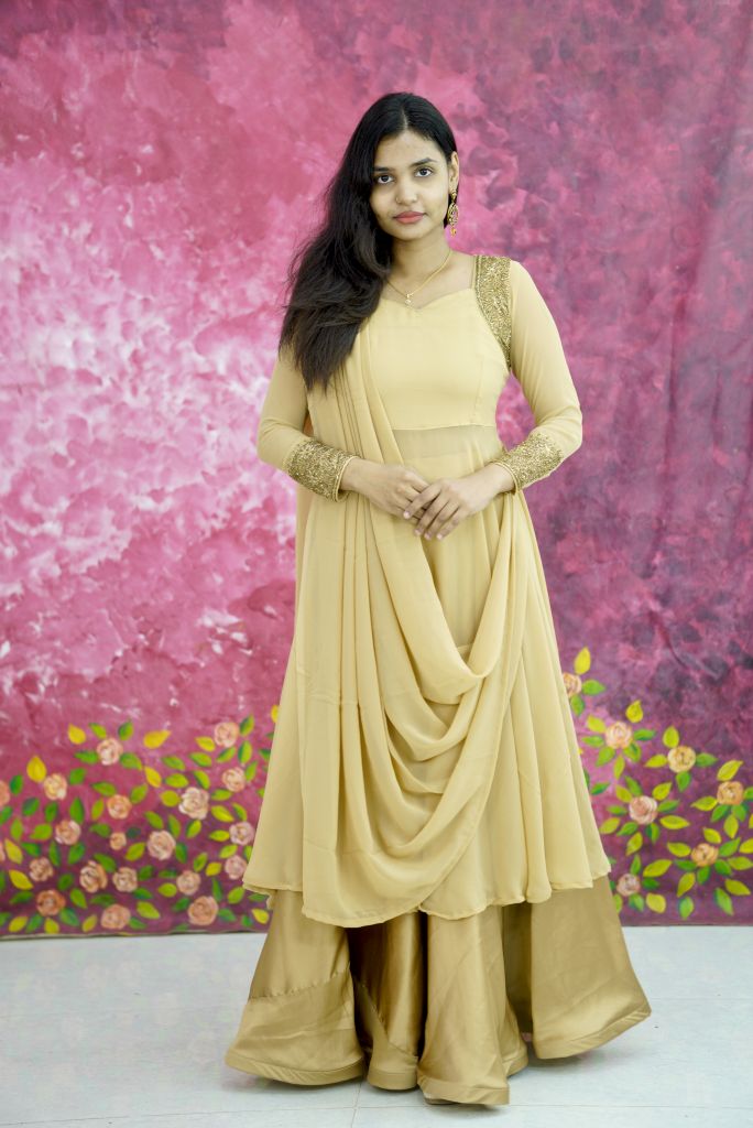 Golden Grace Drape Anarkali