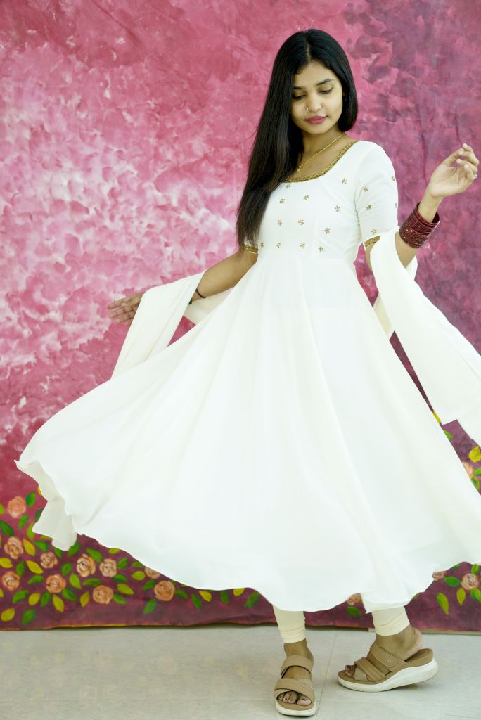 Snow Elegance Anarkali